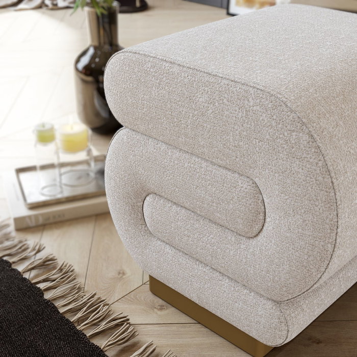 Atelier Del Sofa Puff Crema Ancho 40 cm Alto 42 cm Profundo 42 cm